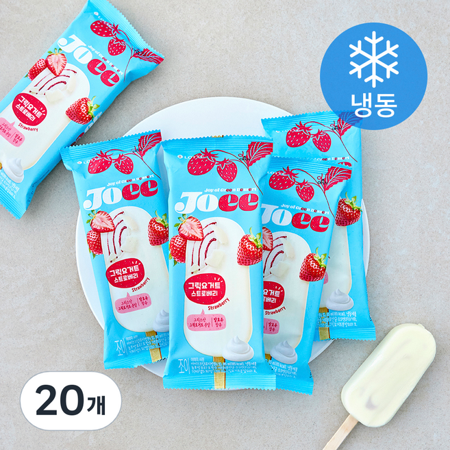 롯데웰푸드 JOEE 그릭요거트 스트로베리 (냉동), 20개, 1개입, 85ml