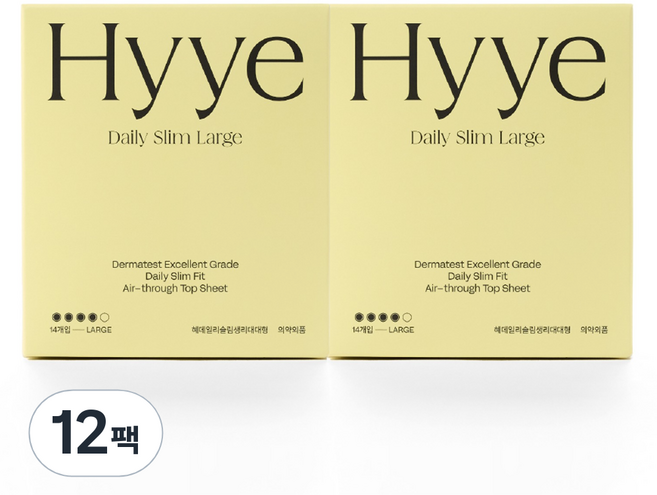 혜 데일리슬림 생리대, 대형, 14개입, 12개