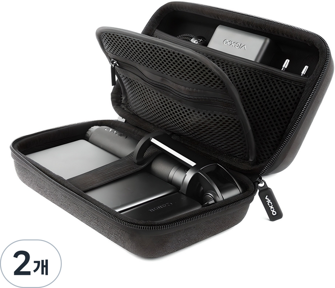 빅쏘 충격 보호 방수 케이블 충전기 수납 디지털 여행용 다용도 멀티 파우치 가방 DP3, 다크 그레이, 2개