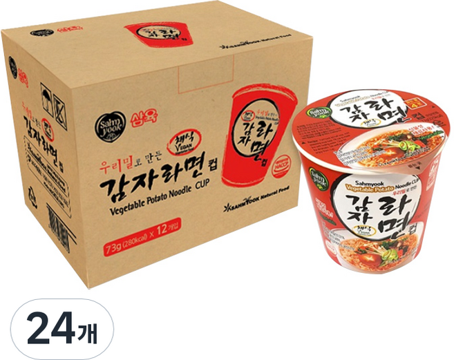삼육 우리밀 감자라면 컵 73g, 24개