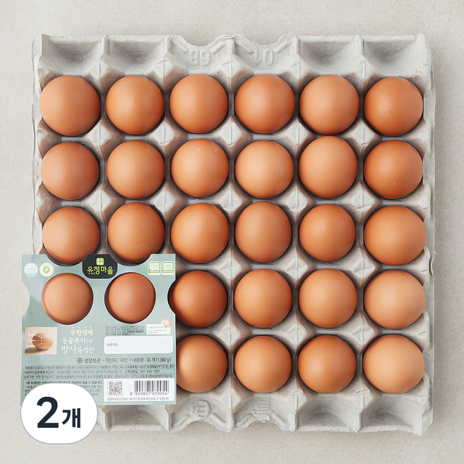 유정마을 동물복지 인증 방사유정란 1.56kg, 30구, 2개
