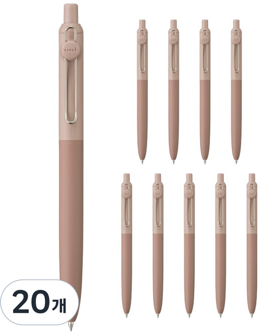 uni 젠토 스탠다드 블랙잉크 0.38mm UBN-ZSC-38, B.소일 브라운, 20개