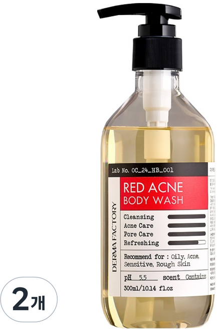 DermaFactory Red Acne 痘痘功能性沐浴乳, 2個, 300ml