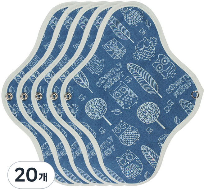 위즐리 면생리대 티니네이비, 중형, 1개입, 20개