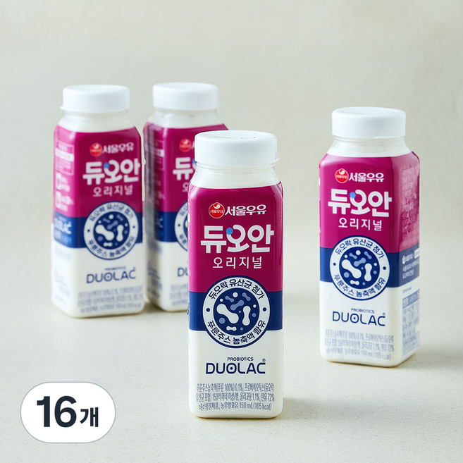 서울우유 듀오안 오리지널, 16개, 1개입, 150ml