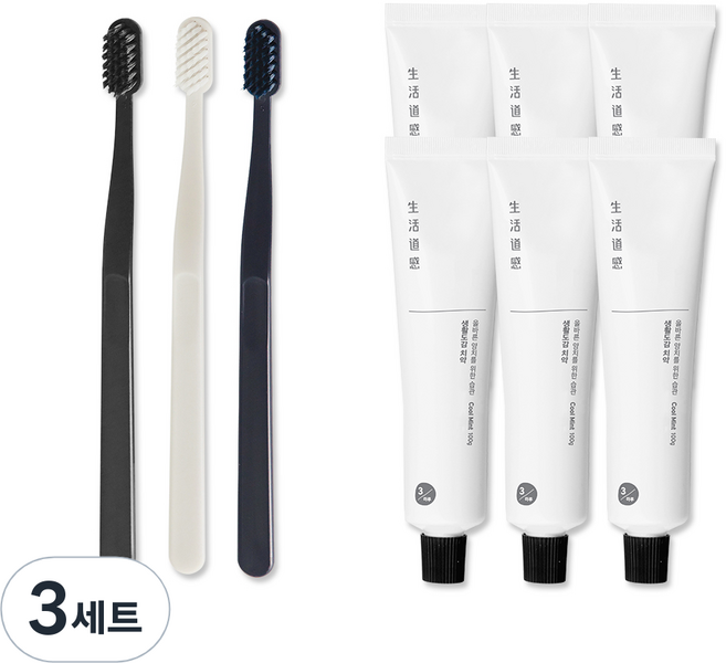 생활도감 치약 6p + 칫솔 3p, 3세트