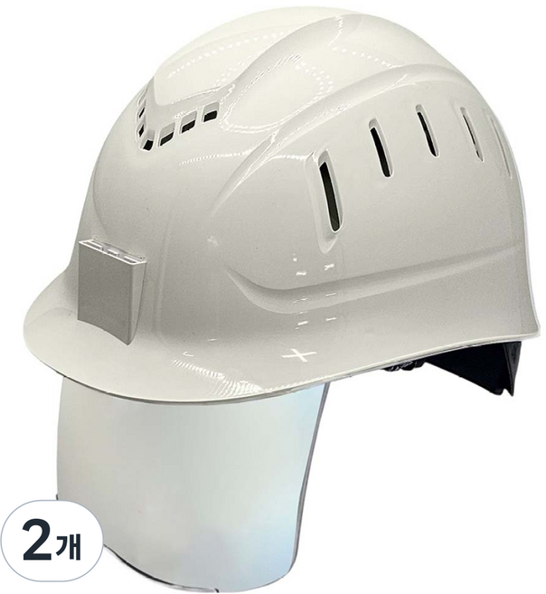 동명 일반창 실버미러보안경 경량통풍모, 아이보리, 2개