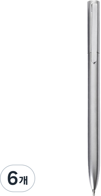 투데이리빙 선물용 볼펜 0.5mm CD_OST_AL285S, 실버, 6개