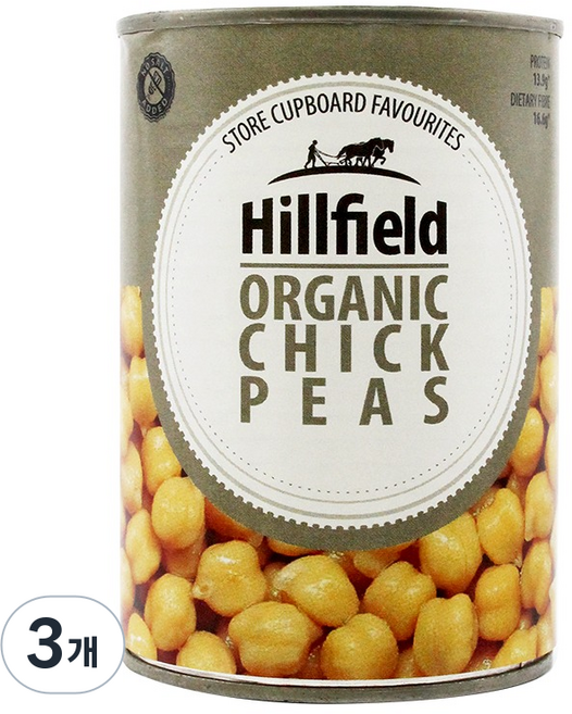 힐필드 유기농 병아리콩, 3개, 400g