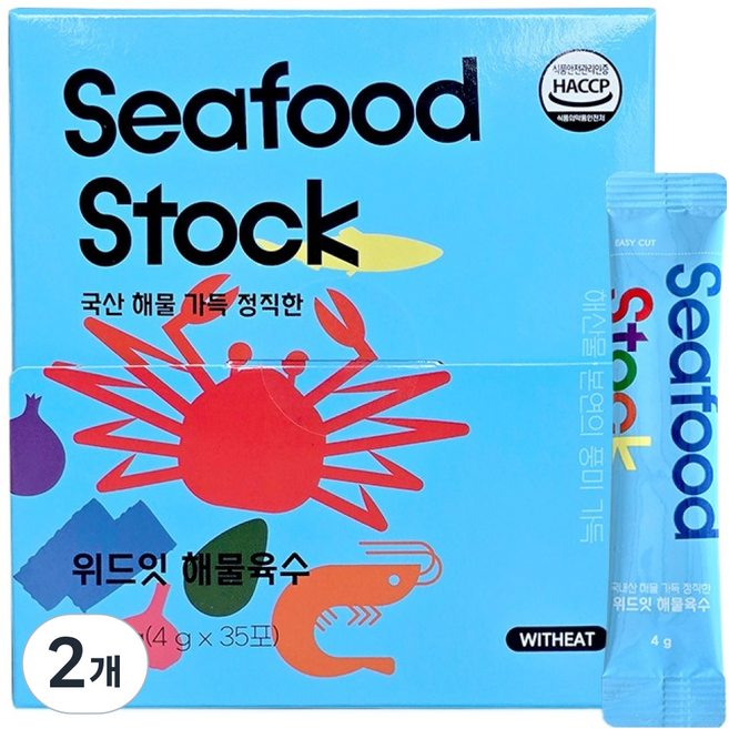 위드잇 해물육수 35p, 해산물맛, 140g, 2개