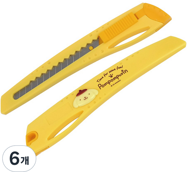 바이하츠 폼폼푸린 컷터칼 소 PPCT-S, 노랑, 6개