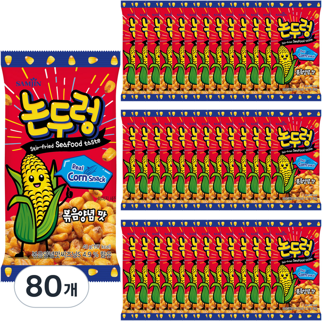 싱싱푸드 추억의 논두렁 옥수수스낵 볶음양념맛, 40g, 80개