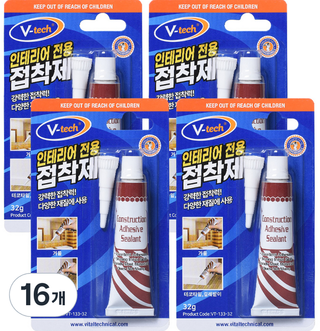 Vtech 인테리어 전용 접착제 미니, 16개