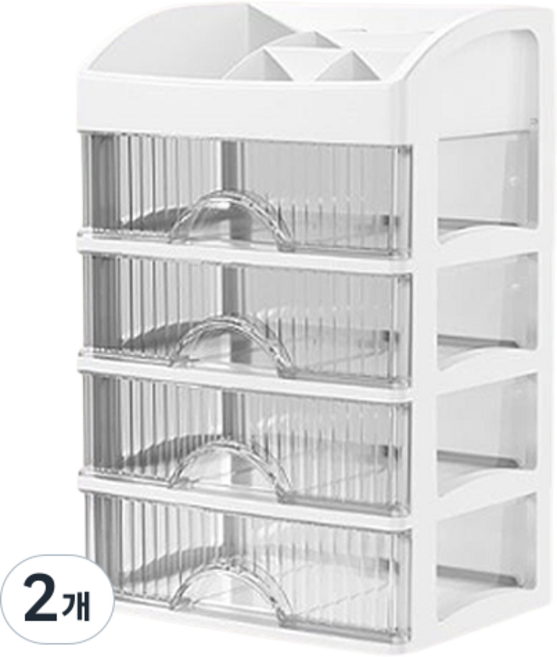 인아트 모던 화장대 5단 정리함, 흰색, 2개