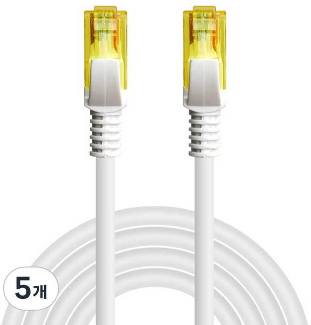 넥스트유 케스오 UTP CAT 6 기가 랜케이블, 7m, 5개, 화이트