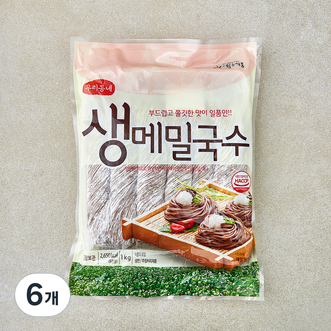 황소식품 생메밀국수, 1kg, 6개