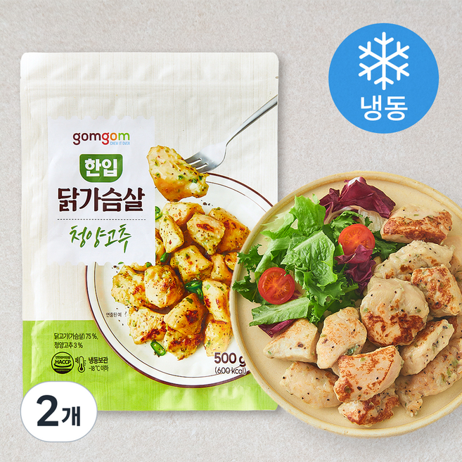 곰곰 한입 닭가슴살 청양고추 (냉동), 500g, 2개, 1개입