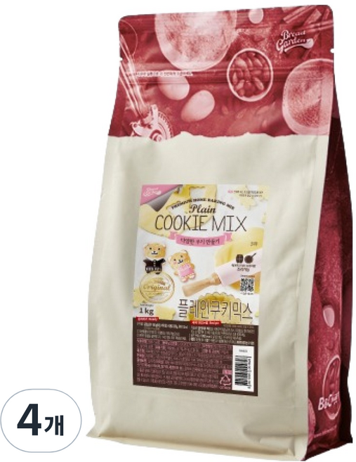 브레드가든 플레인 쿠키믹스, 1kg, 4개