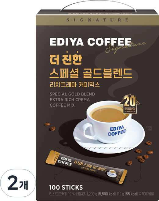 EDIYA COFFEE 特濃黃金特調三合一咖啡, 12g, 2個, 100入