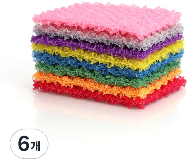 엠보싱 수세미 세트, 8개입, 6개