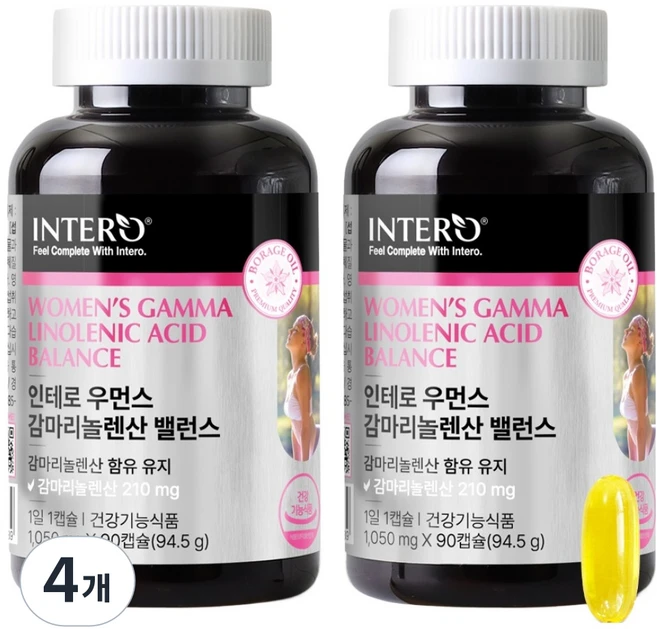 인테로 우먼스 감마리놀렌산 밸런스 94.5g, 90정, 4개 - 쿠팡