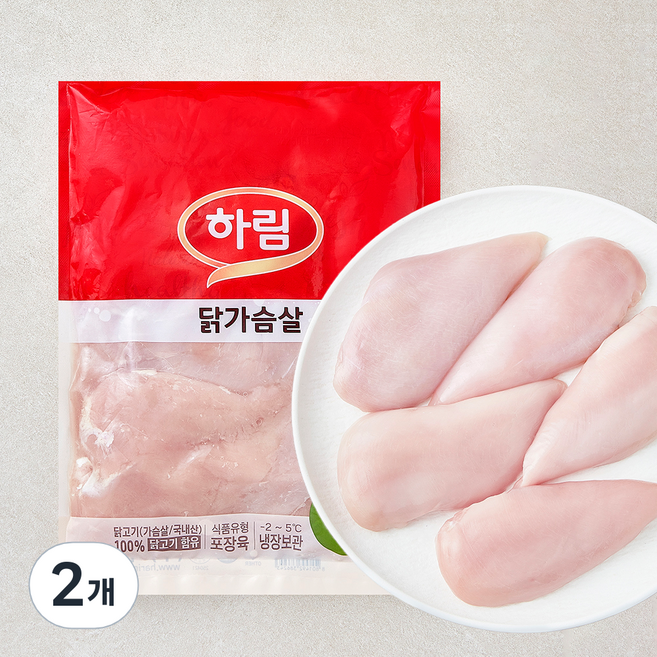 하림 닭가슴살 (냉장), 2개, 1kg