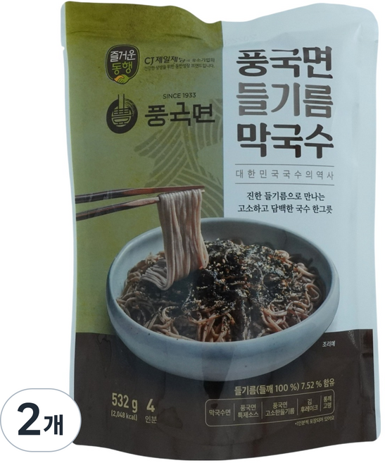 풍국면 들기름 막국수 4인분, 532g, 2개