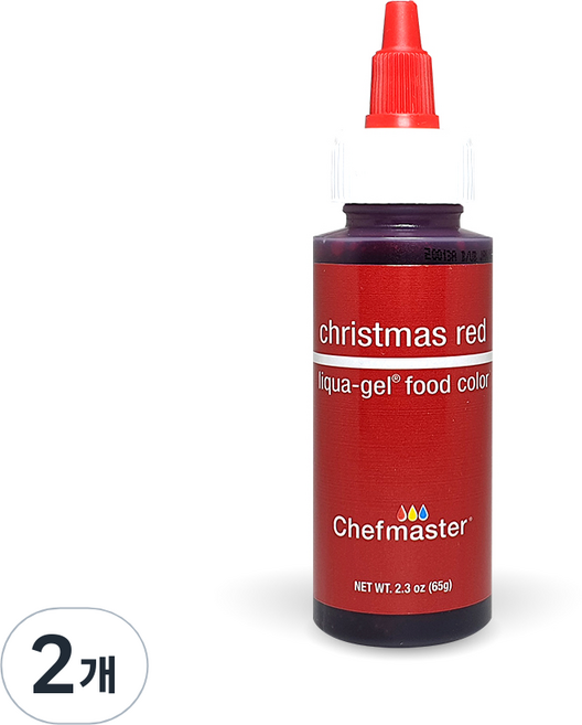 셰프마스터 리쿠아젤 식용색소 크리스마스 레드, 65g, 2개