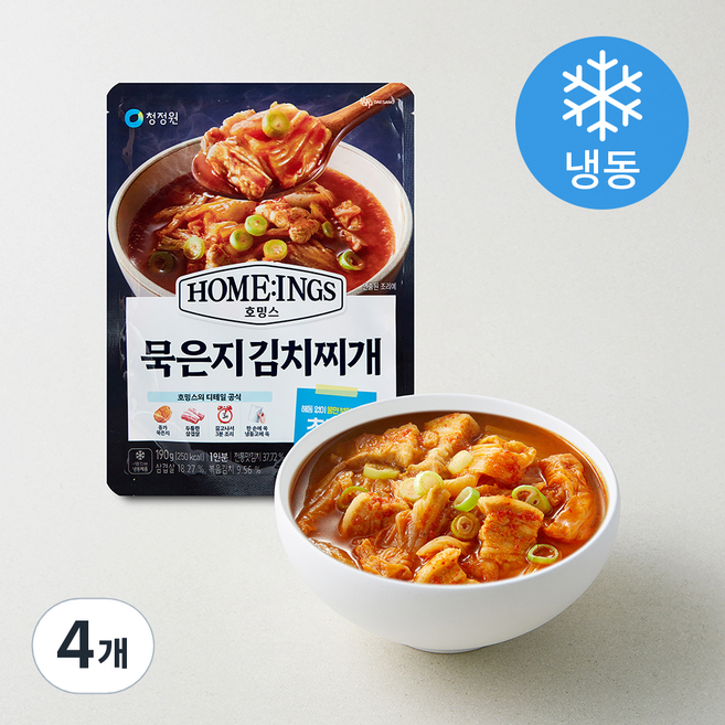 청정원 호밍스 묵은지 김치찌개 (냉동), 190g, 4개