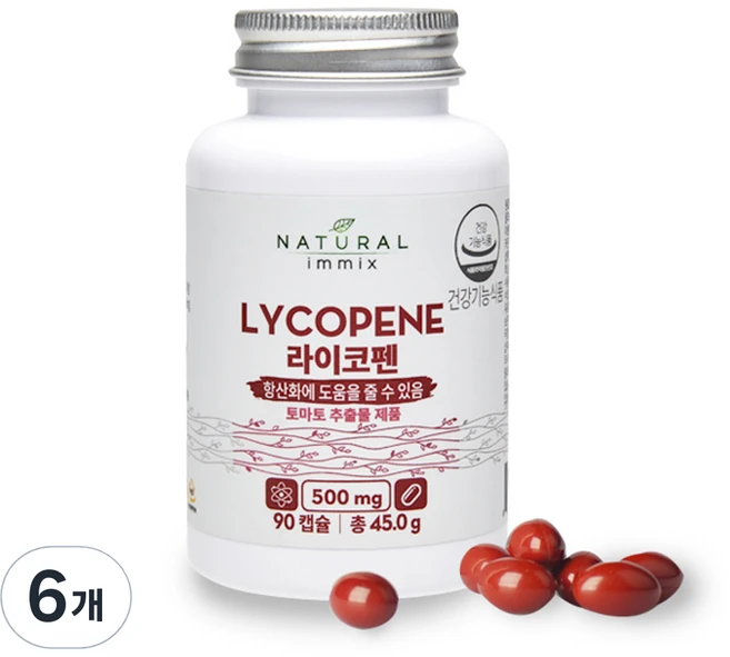 내추럴이믹스 라이코펜, 90정, 6개 - 쿠팡