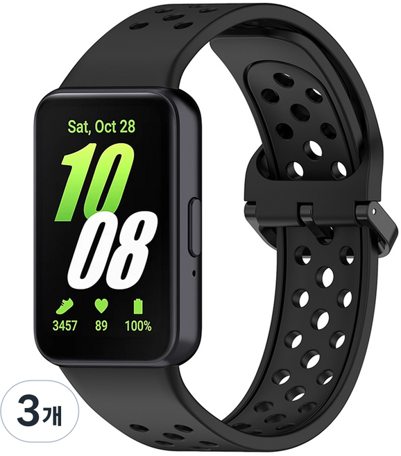 스페이스쉴드 갤럭시 펀치홀 실리콘 스트랩, 블랙, 3개