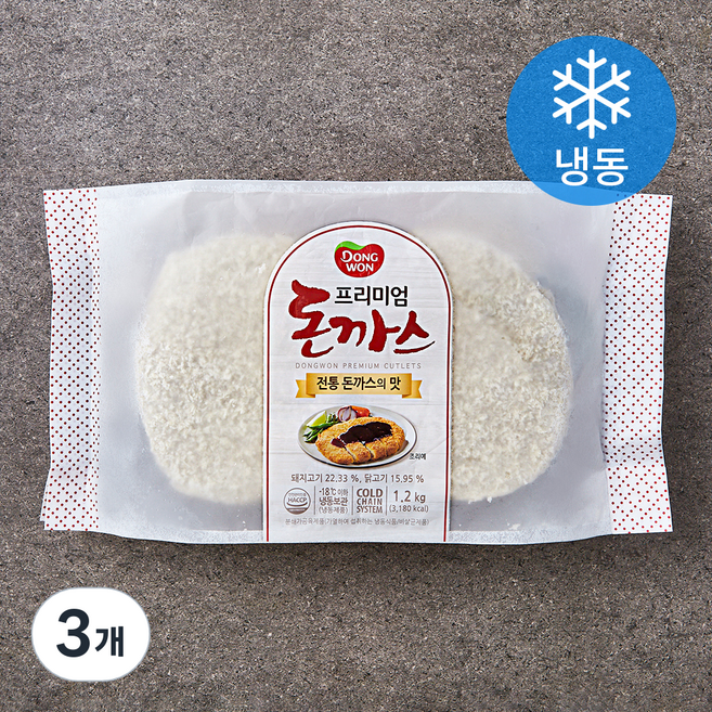 동원 프리미엄 돈까스 (냉동), 1.2kg, 3개