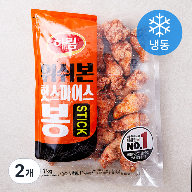 하림 위쉬본 핫스파이스 봉 (냉동), 1kg, 2개