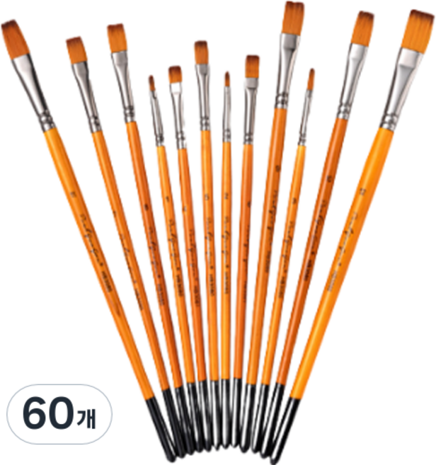 모모스토어 유화용 납작붓, 1~12호, 60개