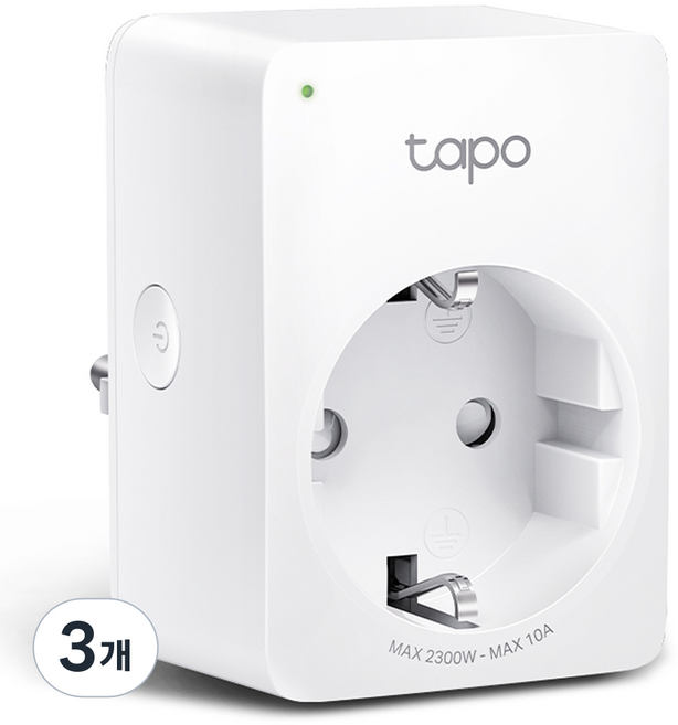 타포 10A IoT 스마트 모니터링 미니 Wi-Fi 전원 플러그, Tapo P100M, 3개