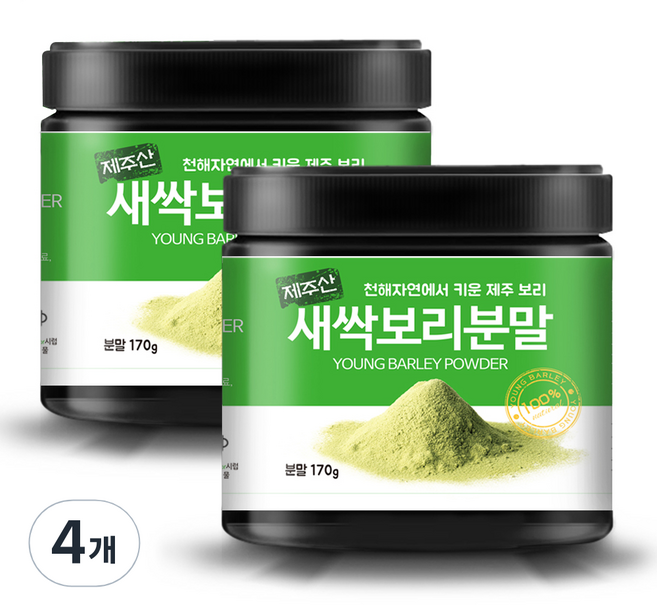무농약원료 제주새싹보리분말, 170g, 4개