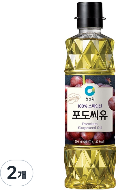 청정원 포도씨유, 2개, 500ml