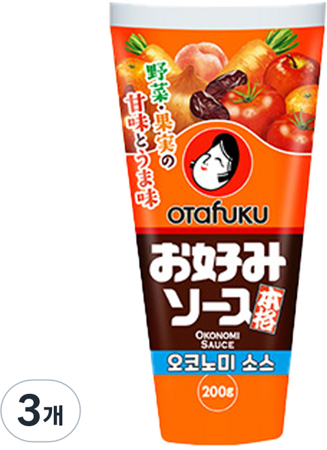 오타후쿠 오코노미 소스, 200g, 3개