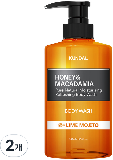 쿤달 퓨어 바디워시 라임모히또향, 500ml, 2개