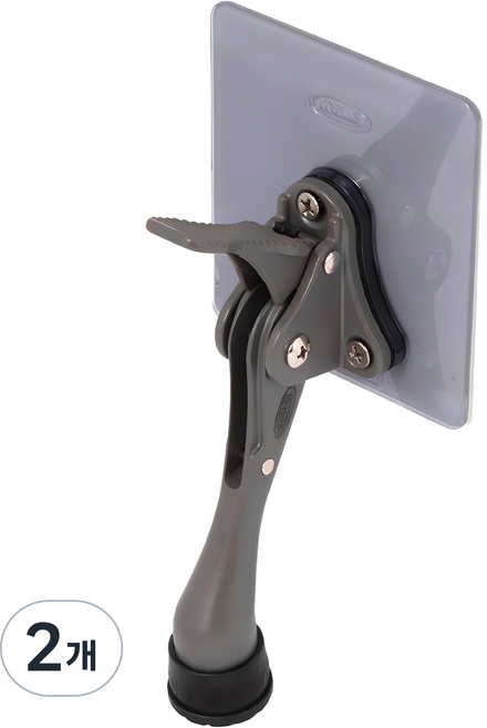 철물대장 무타공 원터치 말발굽 도어스토퍼, 다크그레이, 2개