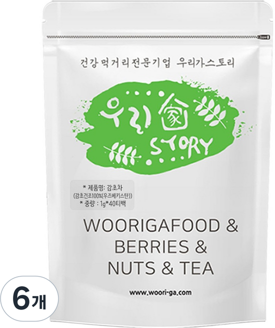 우리가스토리 감초차 티백, 1g, 40개입, 6개