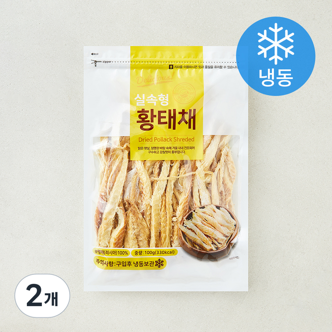 해맑은푸드 황태채 실속형 (냉동), 100g, 2개