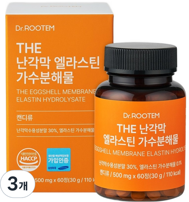 Dr.ROOTEM 水溶性卵殼膜彈力蛋白水解物, 3個, 60錠