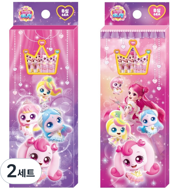 公主 奇妙萌可 第6季 鉛筆 2款組合 6支 B, 混合顏色, 2套