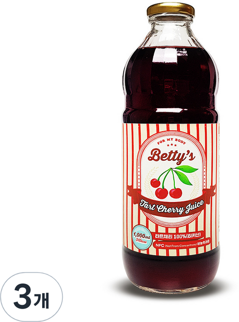 Betty's酸櫻桃汁, 1L, 3瓶