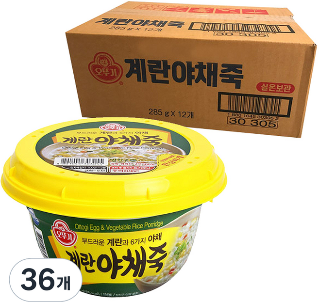 오뚜기 계란야채죽, 285g, 36개
