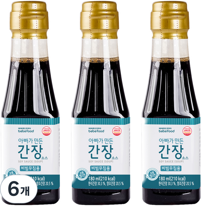 베베푸드 아빠가 만든 간장 소스 비빔무침용, 180ml, 6개, 감칠맛