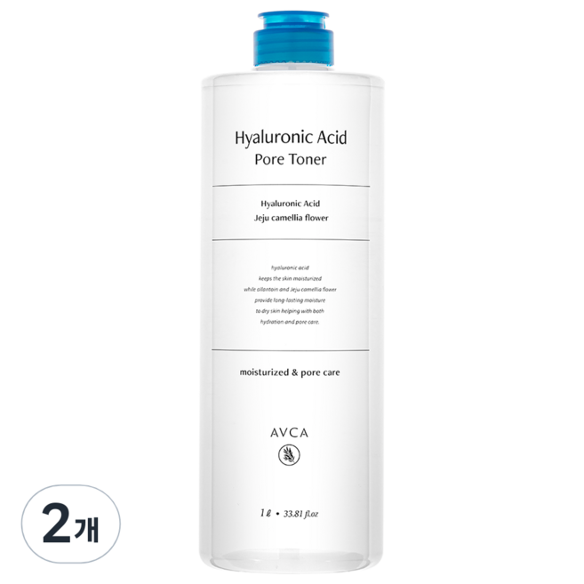아브카 저분자 히알루론산 대용량 모공 토너, 1L, 2개