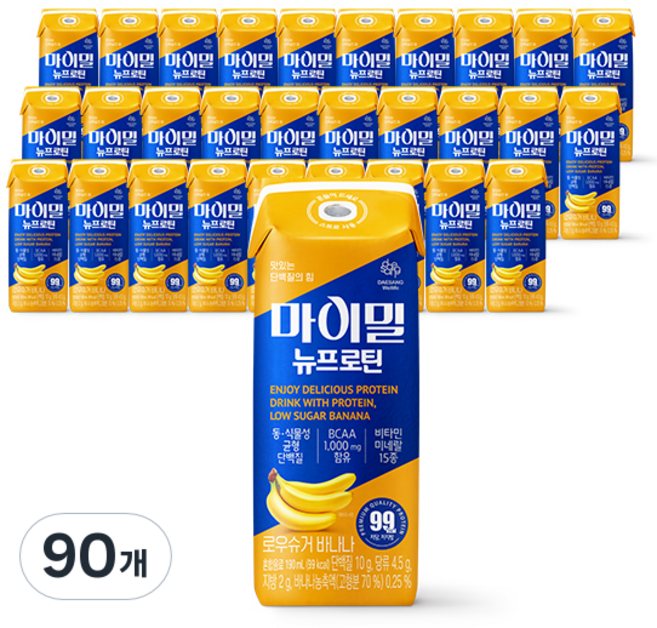 마이밀 뉴프로틴 로우슈거 바나나, 190ml, 90개
