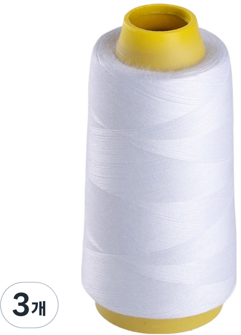 앙플러스 폴리 스티치 40수 2합사 재봉사 실, 화이트, 3개
